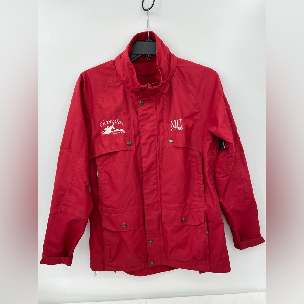 Mountain Horse Raincoat Team Jacket Red Equestrian Raincoat Unisex Adult Small
